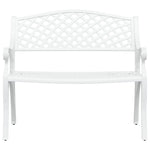 ZNTS Garden Bench 102 cm Cast Aluminium White 317746