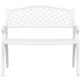 ZNTS Garden Bench 102 cm Cast Aluminium White 317746