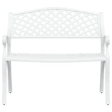Garden Bench White Cast Aluminium, Cast Iron Medium Durable 317746