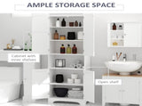 MDF Freestanding 6-Tier Bathroom Storage Cabinet White UK T3398P343464