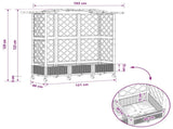 Raised Bed with Trellis and Roof Grey 163 x 40 x 129 cm PP 3423106
