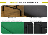 8 Player Folding Poker Table, Oval Portable Blackjack Casino Table with Cup Holder, Felt Top and T3398P376692
