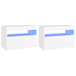 Bedside Cabinet & LED Lights 2 pcs White 60x35x40 cm Engineered Wood 3082775
