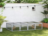 Wooden Rabbit Hutch Cage 6ft with Wire Mesh, Openable Roof, Play Space for Outdoor, Grey T3398P350031