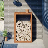 Firewood Rack 60x40x100 cm Weathering Steel 850995