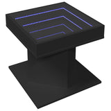 ZNTS Coffee Table with LED Black 50x50x45 cm Engineered Wood 847561