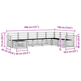 Outdoor Sofa Set 8 pcs Natural Solid Acacia Wood 3375289