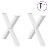 Dining Table Legs X-Shaped 2 pcs White 90x cm Steel 4012985