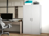 Five Shelf Lockable Steel Office Cabinet - White T3398P377407