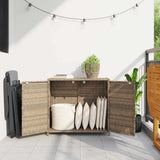Garden Storage Cabinet Beige 83x45x76 cm Poly Rattan 365546