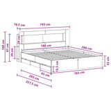 Bed Frame with Storage Grey Sonoma 180 x 200 cm Engineered Wood 3434066
