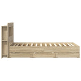 Bed Frame with Storage Sonoma Oak 75 x 190 cm Engineered Wood 3433995