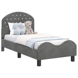 Toddler Bed Frame with Headboard Dark Grey 70 x 140 cm Velvet 42011100