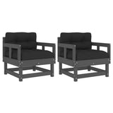 Garden Chair Grey Solid Pine Wood, Plywood, Oxford Fabric Modular 825445
