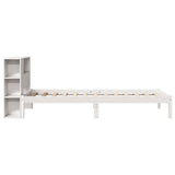 Bookcase Bed without Mattress White 90x190 cm Single Solid Wood Pine 3321562