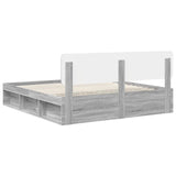 Bed Frame Grey Sonoma 180 x 200 cm Solid Pine Wood 3412047