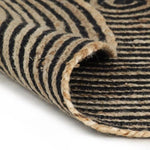ZNTS Handmade Rug Jute with Spiral Design Black 120 cm 133720