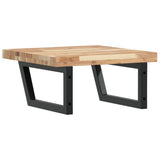 Basin Shelf Wall Mounted Steel and Solid Wood Acacia 3302767