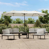 Garden Parasol Sand white, Dark grey Polyester, Powder-Coated Iron 362945