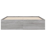 Bed Frame with Drawers without Mattress Grey Sonoma 135x190 cm Double 3207313