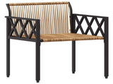 Outdoor Furniture Set 4 pcs Brown and Cream White Poly Rattan 42025344
