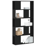 Bookcase 5-Tier Black 80.5x23.5x162.5 cm Engineered Wood 852772