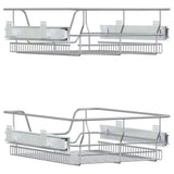 Pull-Out Wire Baskets 2 pcs Silver 45 cm 358372