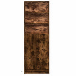Highboard with LED Smoked Oak 69x32.5x200 cm Engineered Wood 3307909