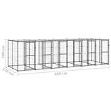 Outdoor Dog Kennel Steel with Roof 14.52 m 3082253