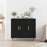 Sideboard Black Oak 90 x 34 x 80 cm Engineered Wood 862761