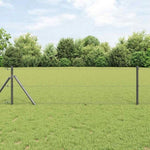 Fence with Posts Grey 0.6 x 10 m PVC-coated steel 3352770