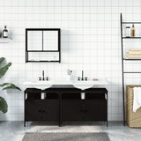 3 Piece Bathroom Furniture Set Black Engineered Wood 3214665