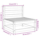 Garden Middle Sofa White Solid Wood Pine 805666