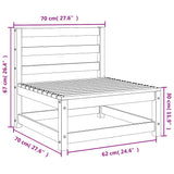 Garden Middle Sofa White Solid Wood Pine 805666