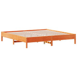Bed Frame without Mattress Wax Brown 200x200 cm Solid Wood Pine 842685