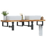 Basin Shelf Wall Mounted Steel and Solid Wood Acacia 3302753