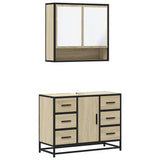 2 Piece Bathroom Furniture Set Sonoma Oak Engineered Wood 3300931