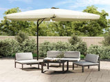 Garden Parasol with Steel Pole 300 cm Sand White 47313