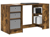 Desk with Drawer Smoked Oak 100 x 40 x 75 cm Engineered Wood 8000456