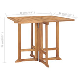 Outdoor Dining Set Teak Solid Teak Wood 5-Piece Foldable 3059982