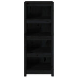 Book Cabinet Black 50x35x125.5 cm Solid Wood Pine 821713
