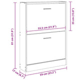 Shoe Cabinet Black 59x17x81 cm Engineered Wood 342536