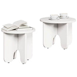 Coffee Table 2 pcs White Solid Pine wood 873554