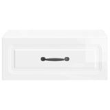 Wall-Mounted Bedside Cabinet with Drawer 2 pcs High Gloss White 899304