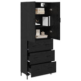Highboard Black Oak 69.5 x 34 x 180 cm Engineered Wood 3416166