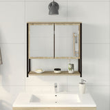 Bathroom Mirror Beige 60 x 16 x 60 cm Glass and Engineered Wood 864340