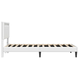 Bed Frame with LED Strip Lights White 90 x 190 cm Faux Leather 42028038