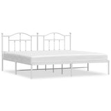 Metal Bed Frame without Mattress with Headboard White 200x200cm 353495