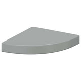 Floating Corner Shelves 4 pcs High Gloss Grey 25x25x3.8 cm MDF 323894