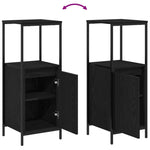 ZNTS 3 Piece Bathroom Furniture Set - Black Oak Engineered Wood 3328379